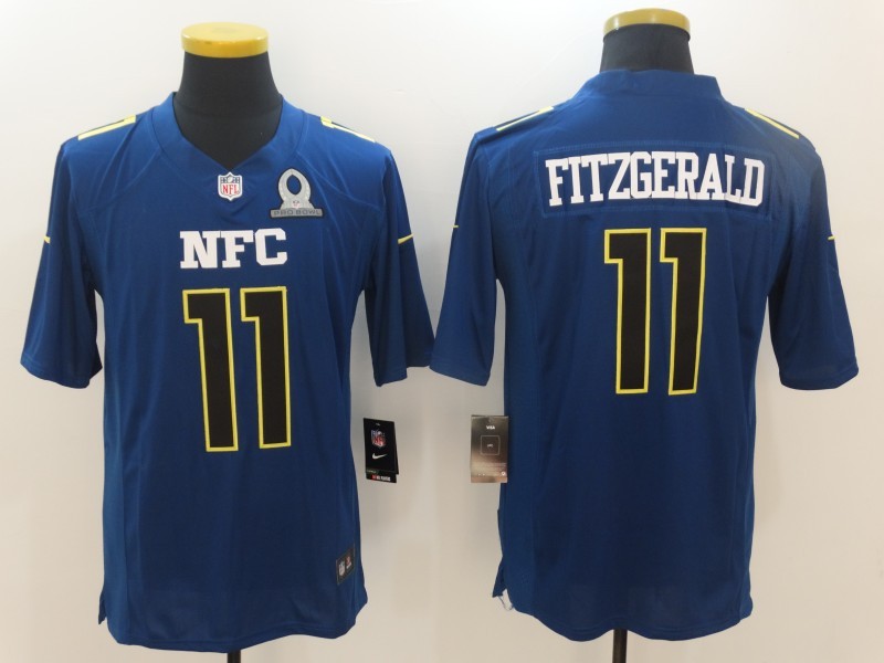 Men's Arizona Cardinals Larry Fitzgerald #11 Blue Jersey